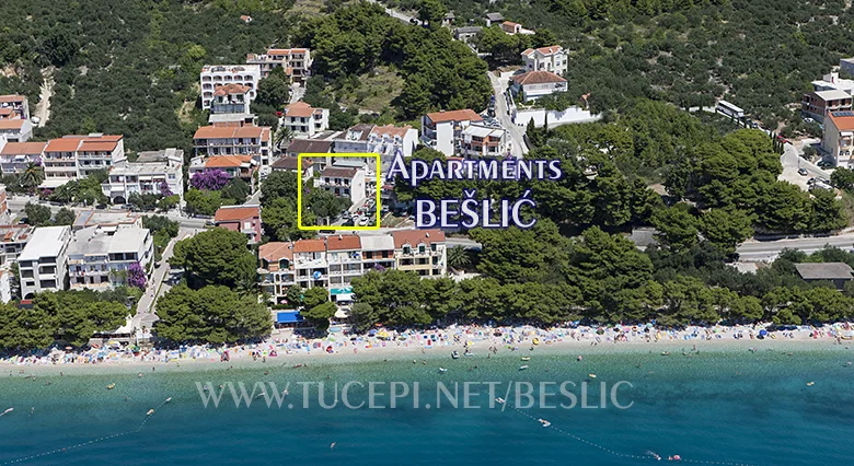Apartments Be&scaron;lić, Tučepi - aerial position
