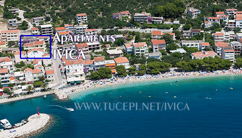 Tučepi - aerial view on apartments IVICA