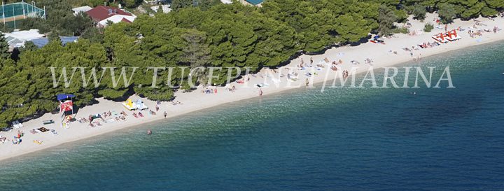 Beach Slatina in Tucepi from air