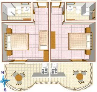 Apartments Marija and Frane Mravičić, Tučepi - apartment's plan