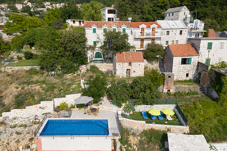 Villa Stina, Tučepi - pool, aerial panorama view